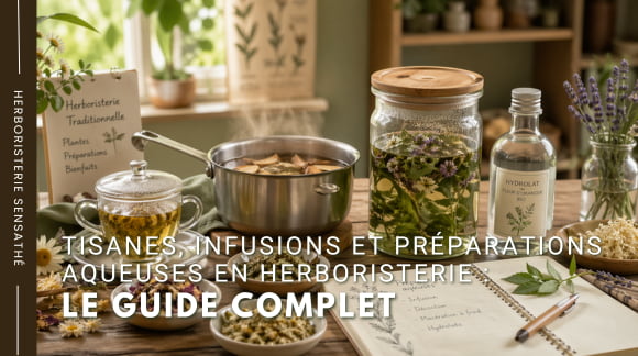 Formes aqueuses herboristerie  tisane, infusion, décoction  Guide complet - Herboristerie Sensathé